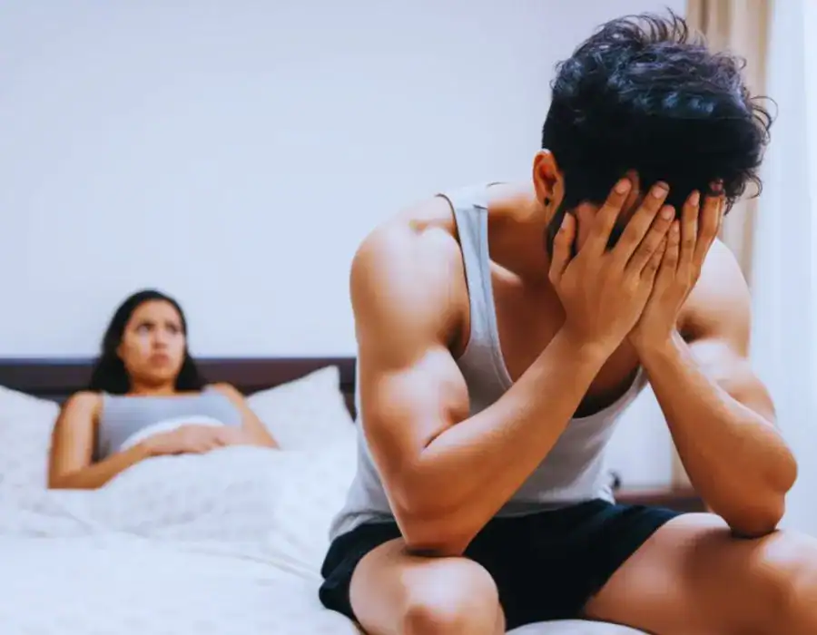 Image of upset man in need of erectile dysfunction treatment Sandwich